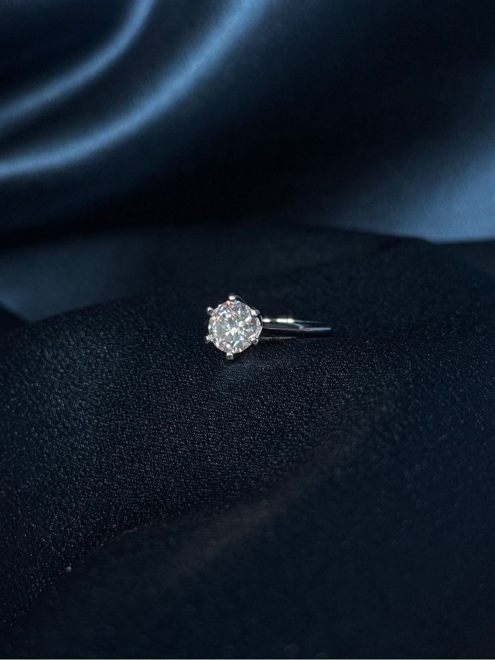 2CT Moissanite Solitaire Ring 14K White Gold 925 Silver Size 6